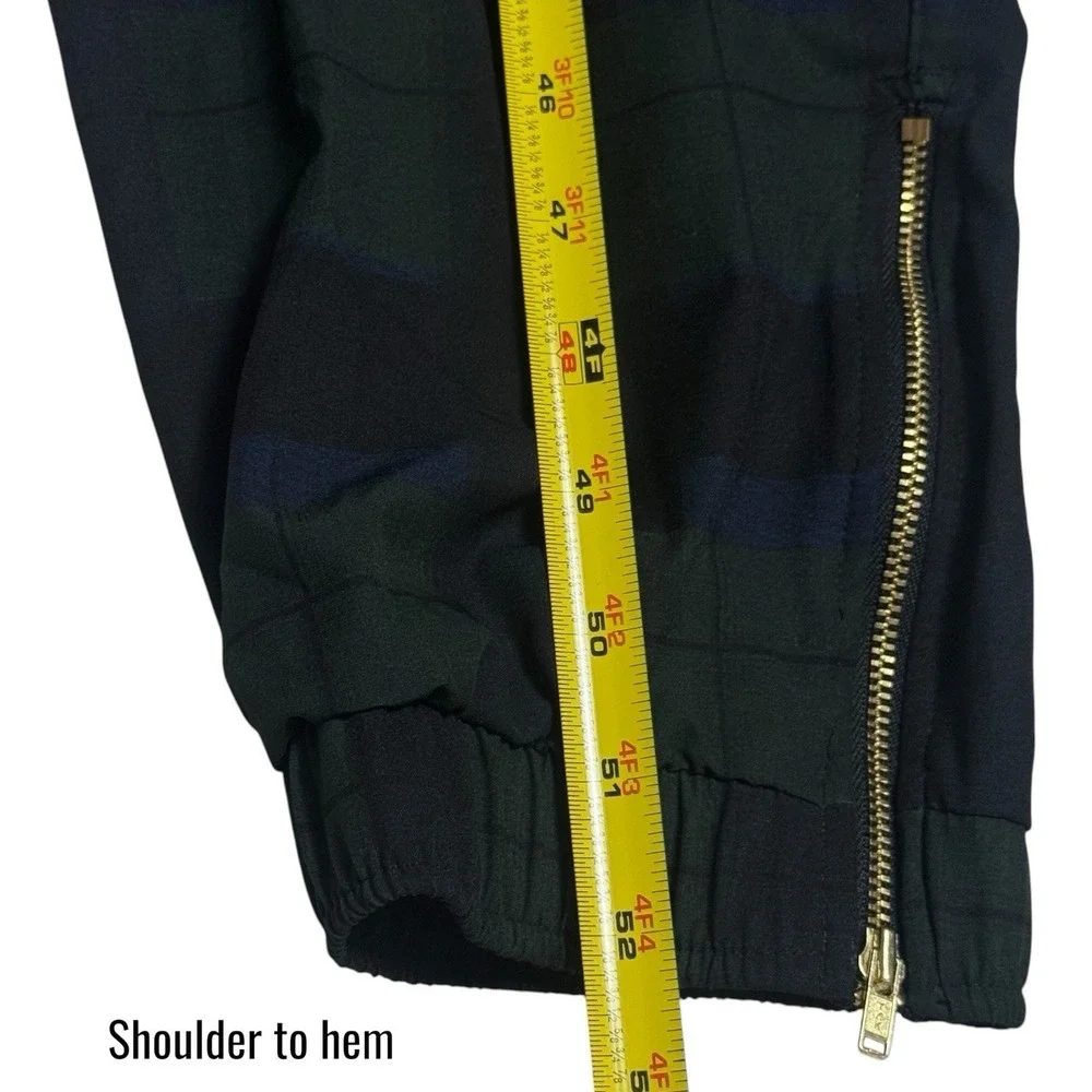 Albion Blue Green Plaid Jumpsuit Flutter Sleeve Jogger Style Preppy Comfort XL